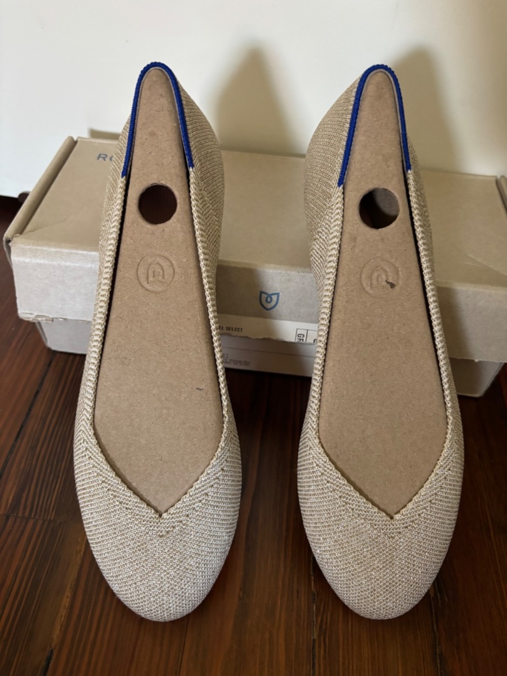 New Rothy's Platinum Metallic Ballet Flats
